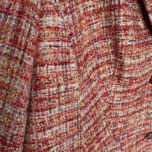 COLDWATER CREEK Red/Orange/Tan Tweed Two Button Closure Blazer Size 20/22 - Picture 6 of 7